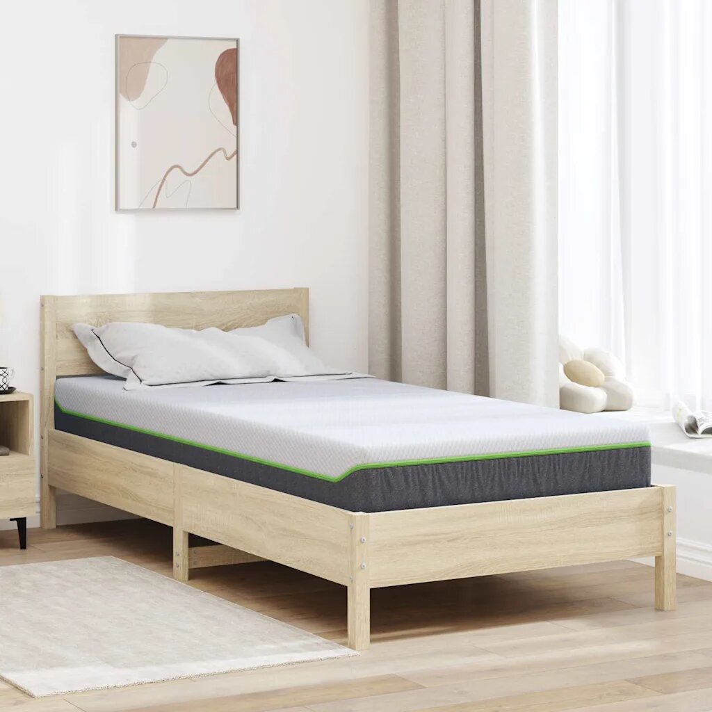 vidaXL Матрак Средно меко 100 x 200 cm Бяло и сиво