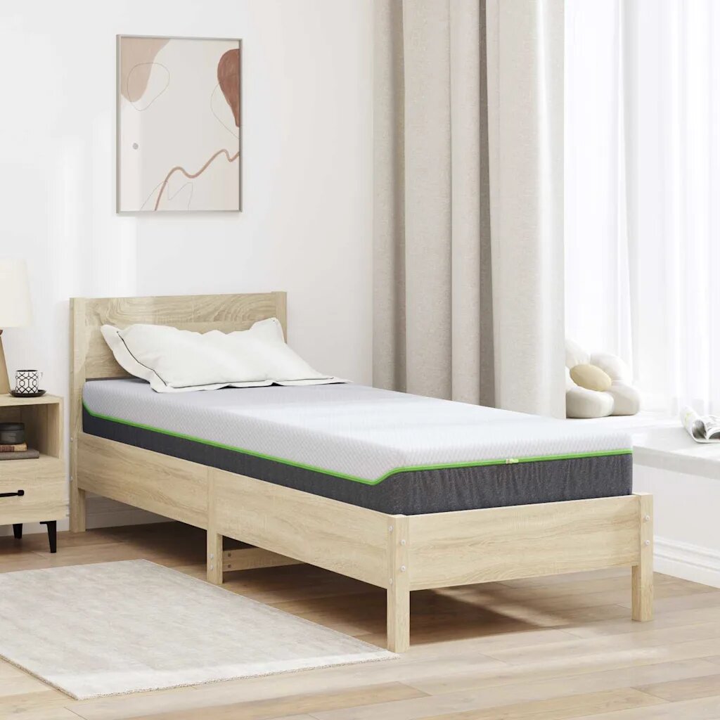 vidaXL Матрак Средно меко 80 x 200 cm Бяло и сиво