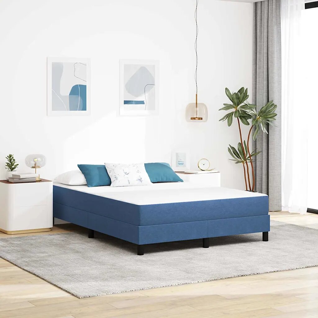 vidaXL Матрак за легло с матрак Синьо 160 x 200 cm текстил