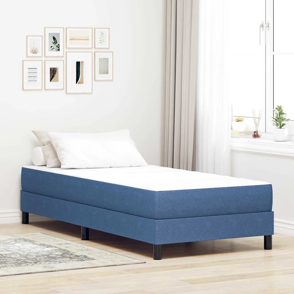 vidaXL Матрак за легло с матрак Синьо 90 x 200 cm текстил