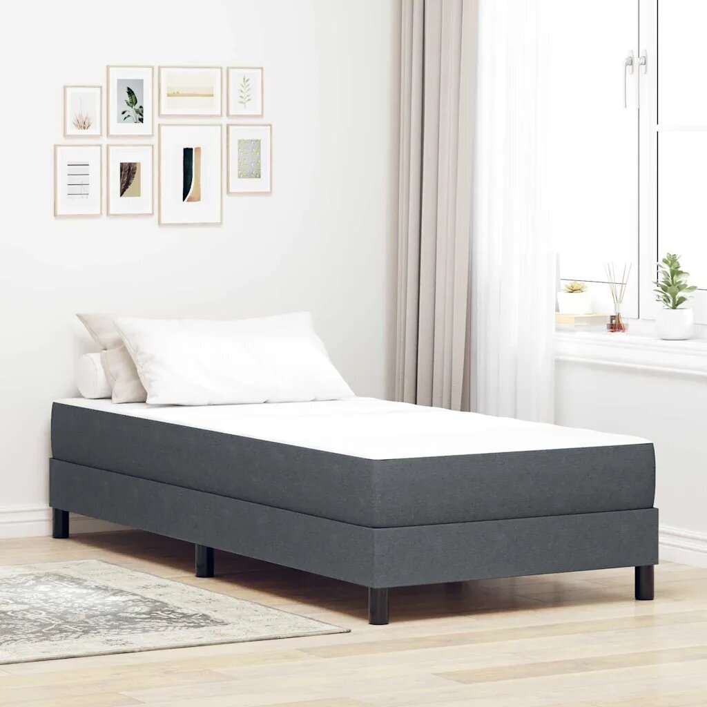 vidaXL Матрак за легло с матрак Сив 100 x 200 cm текстил