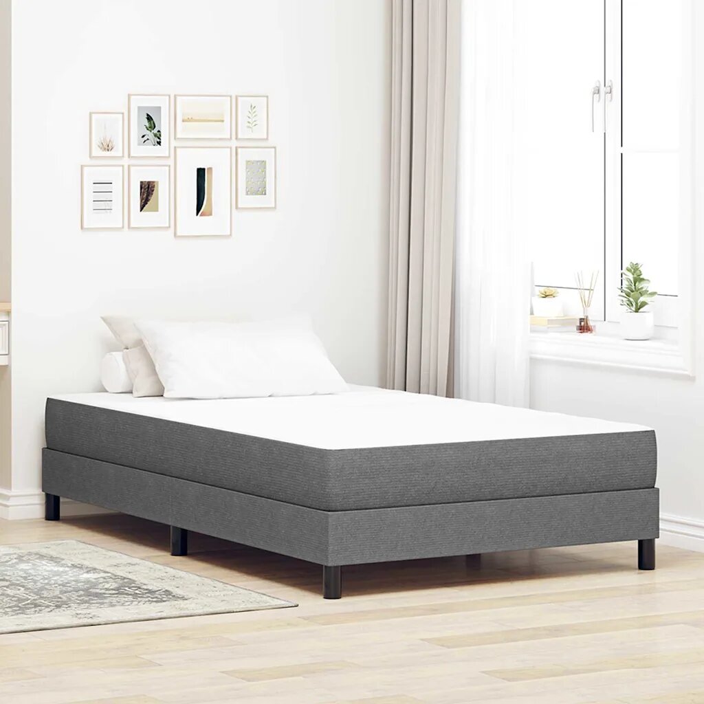 vidaXL Матрак за легло с матрак Светлосиво 120 x 190 cm текстил