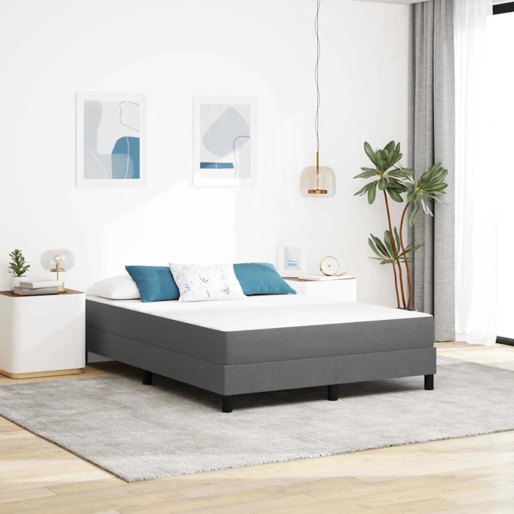 vidaXL Матрак за легло с матрак Светлосиво 160 x 200 cm текстил