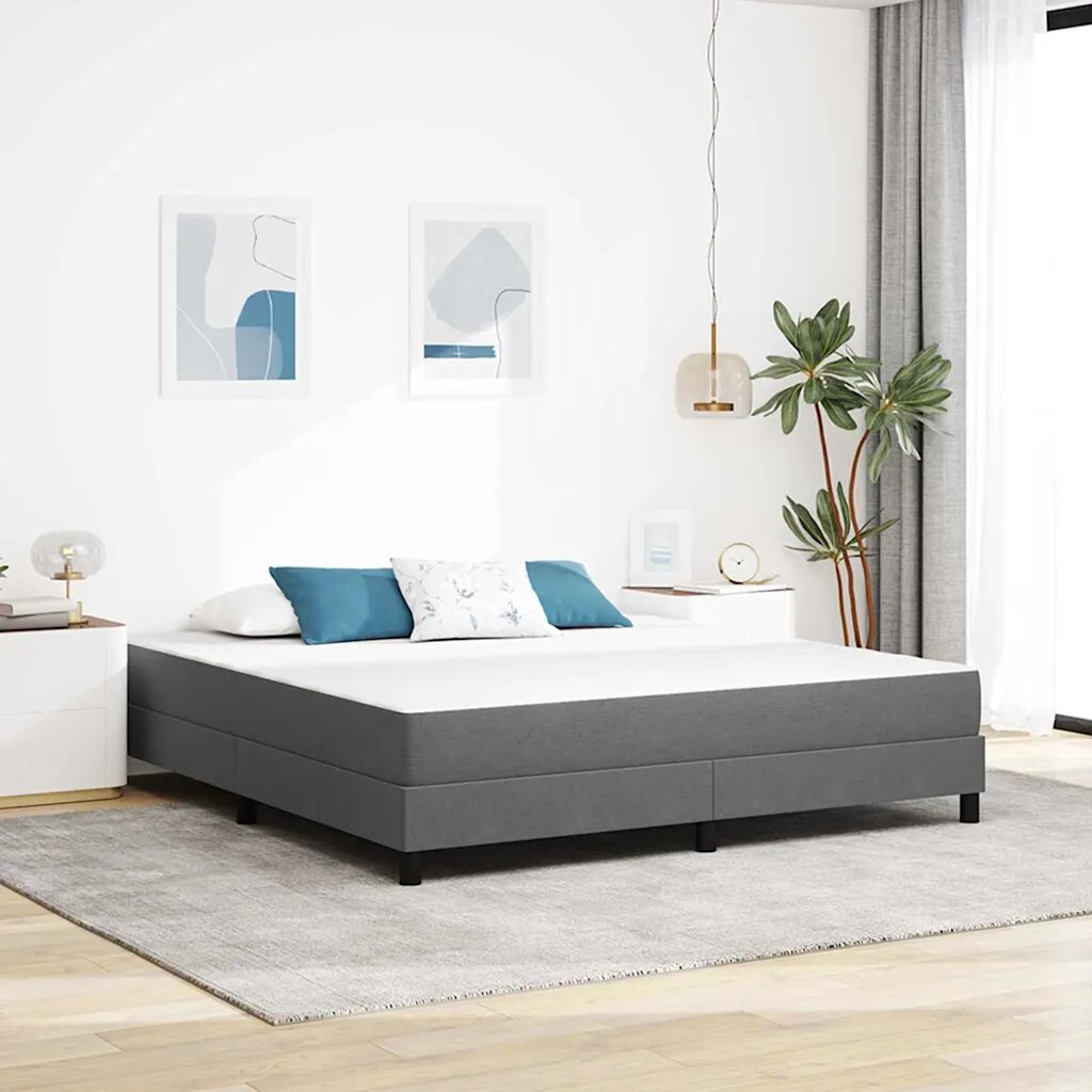 vidaXL Матрак за легло с матрак Светлосиво 180 x 200 cm текстил