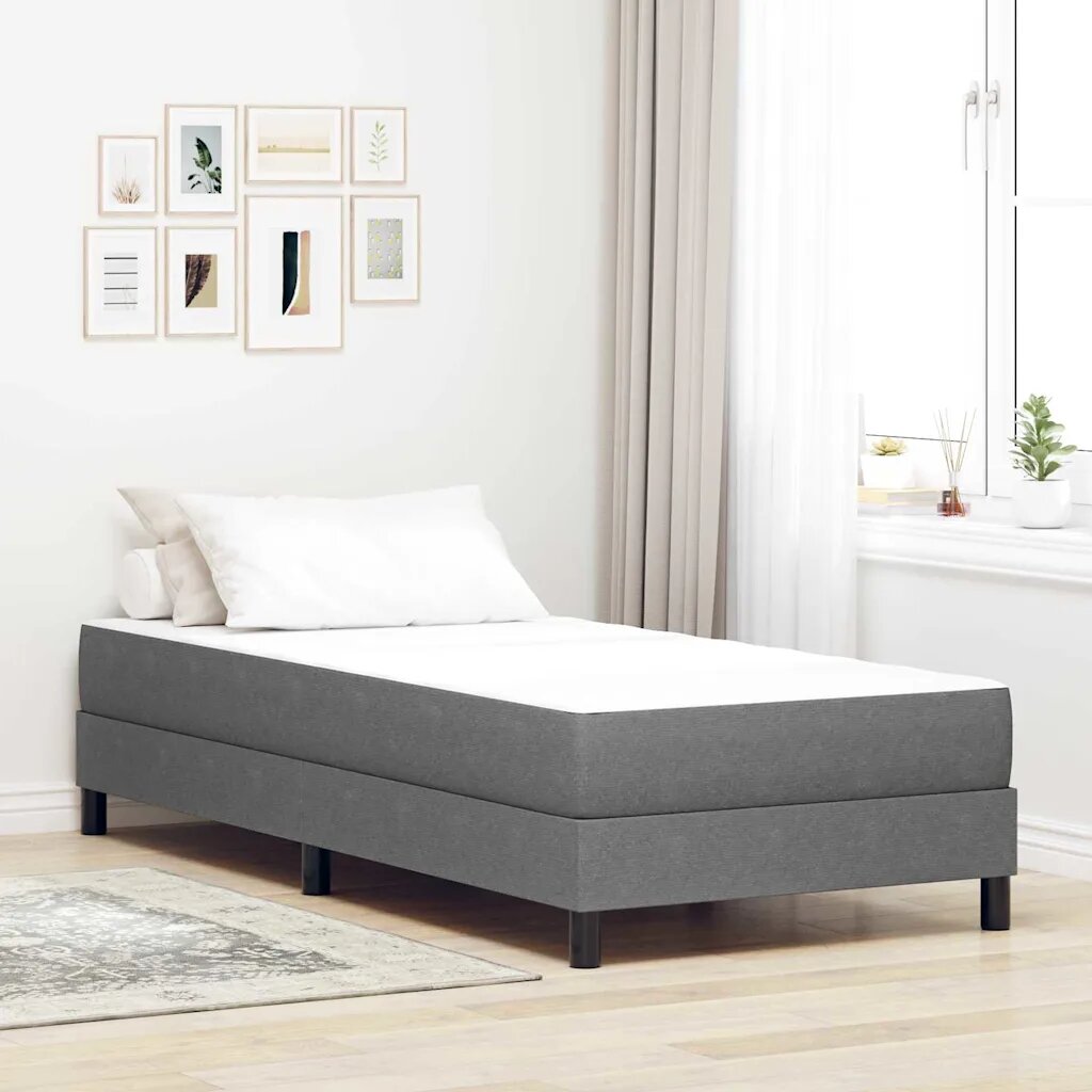 vidaXL Матрак за легло с матрак Светлосиво 80 x 200 cm текстил