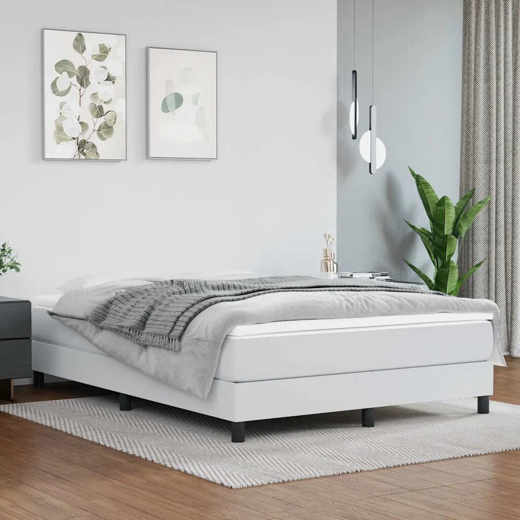 vidaXL Матрак за легло с покет пружини средна твърдост бял 140x200x20 см плат