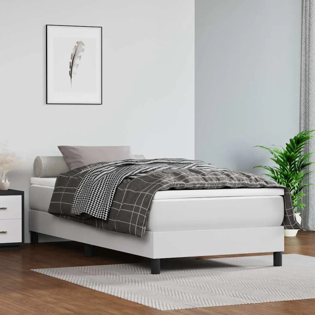 vidaXL Матрак за легло с покет пружини средна твърдост бял 90x200x20 см плат