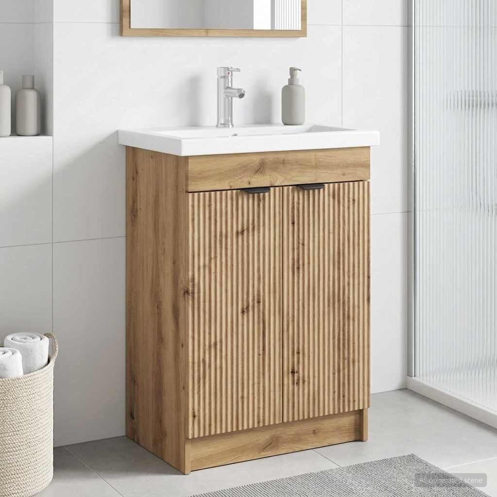 vidaXL Мебел под мивка за баня Дъб артизан 785 x 375 x 81 см