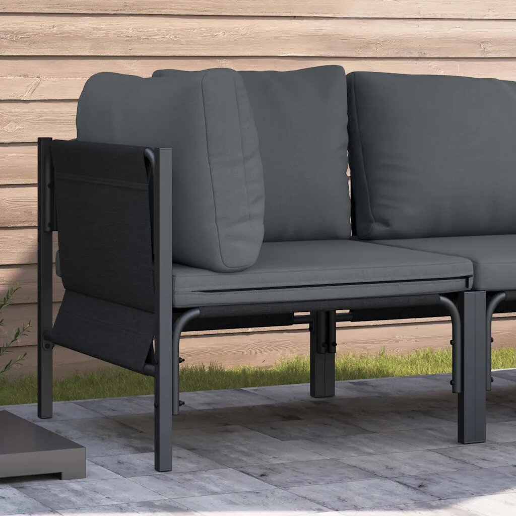 vidaXL Мебели за открито Антрацит 80 x 80 x 71 cm Стомана