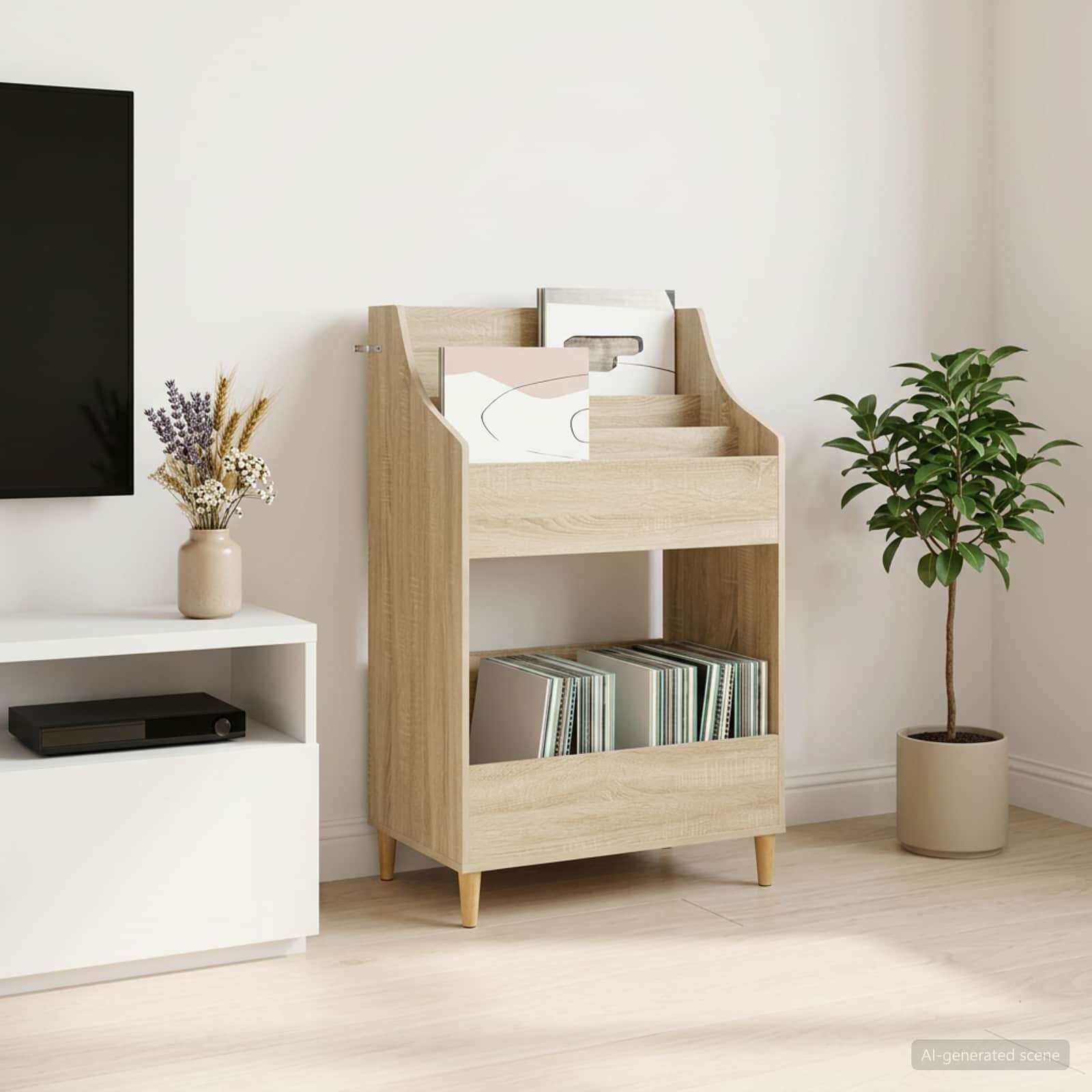vidaXL Медийни рафтове Дъб сонома 705 x 46 x 112 см