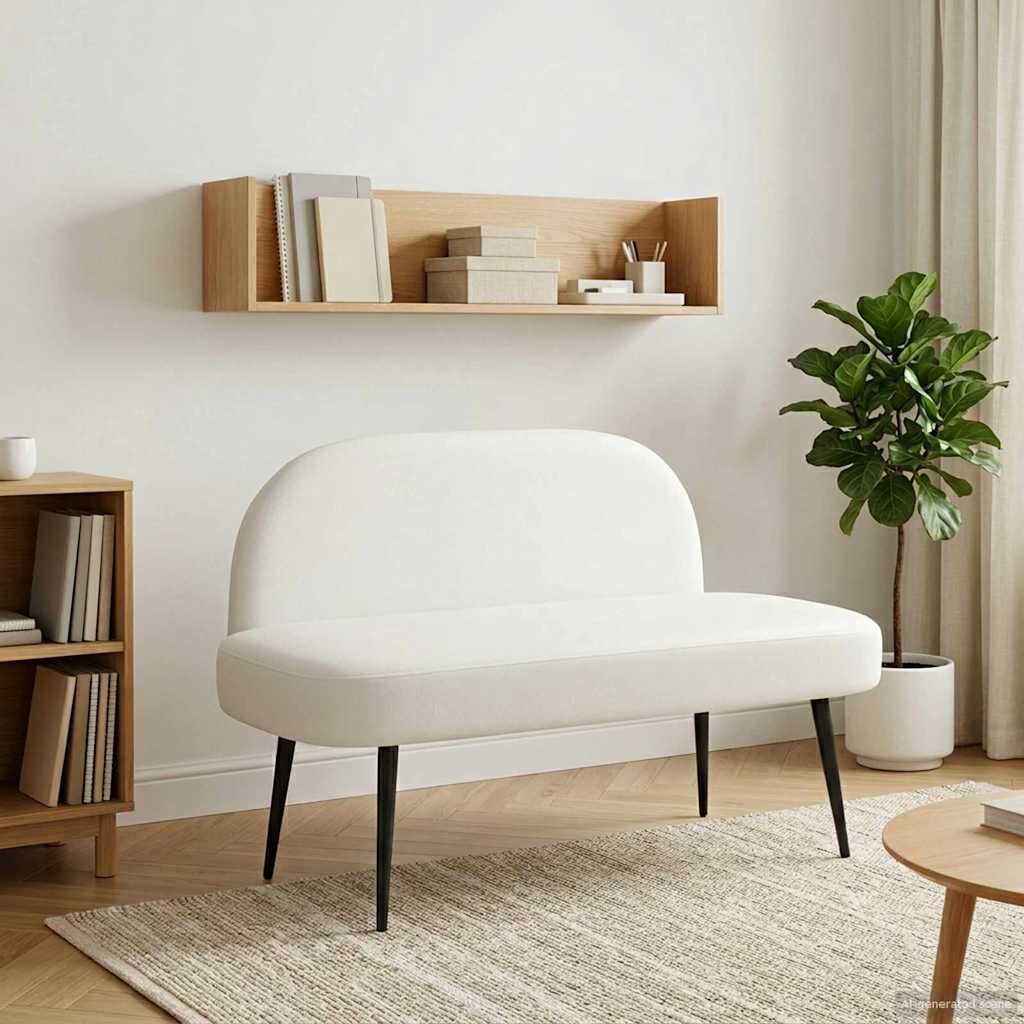 vidaXL Мек бенч с облегалка Бяло 110 x 60 x 76 cm Изкуствена