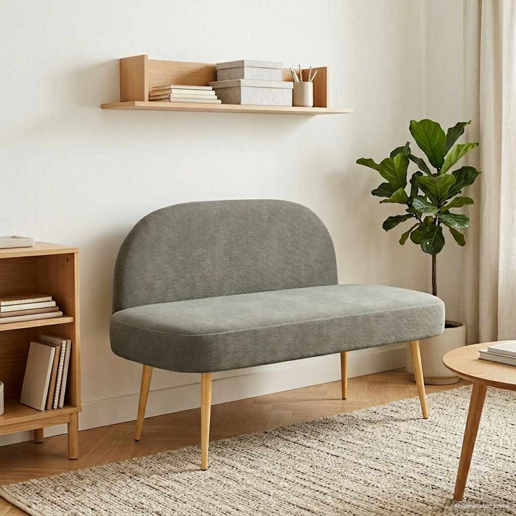vidaXL Мек бенч с облегалка Светлосиво 110 x 60 x 76 cm