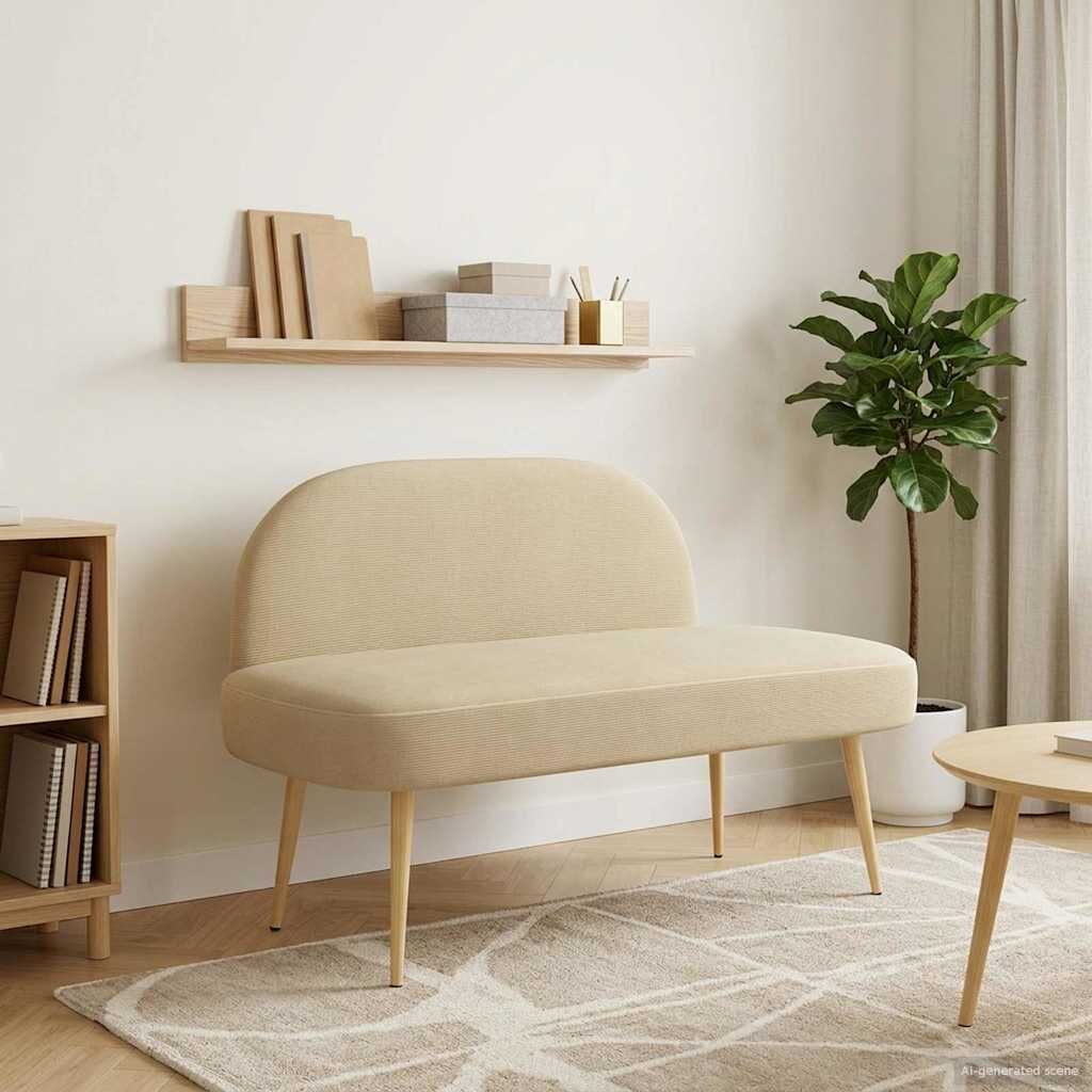 vidaXL Мек бенч с облегалка Светлосиво-зелено 110 x 60 x 76 cm