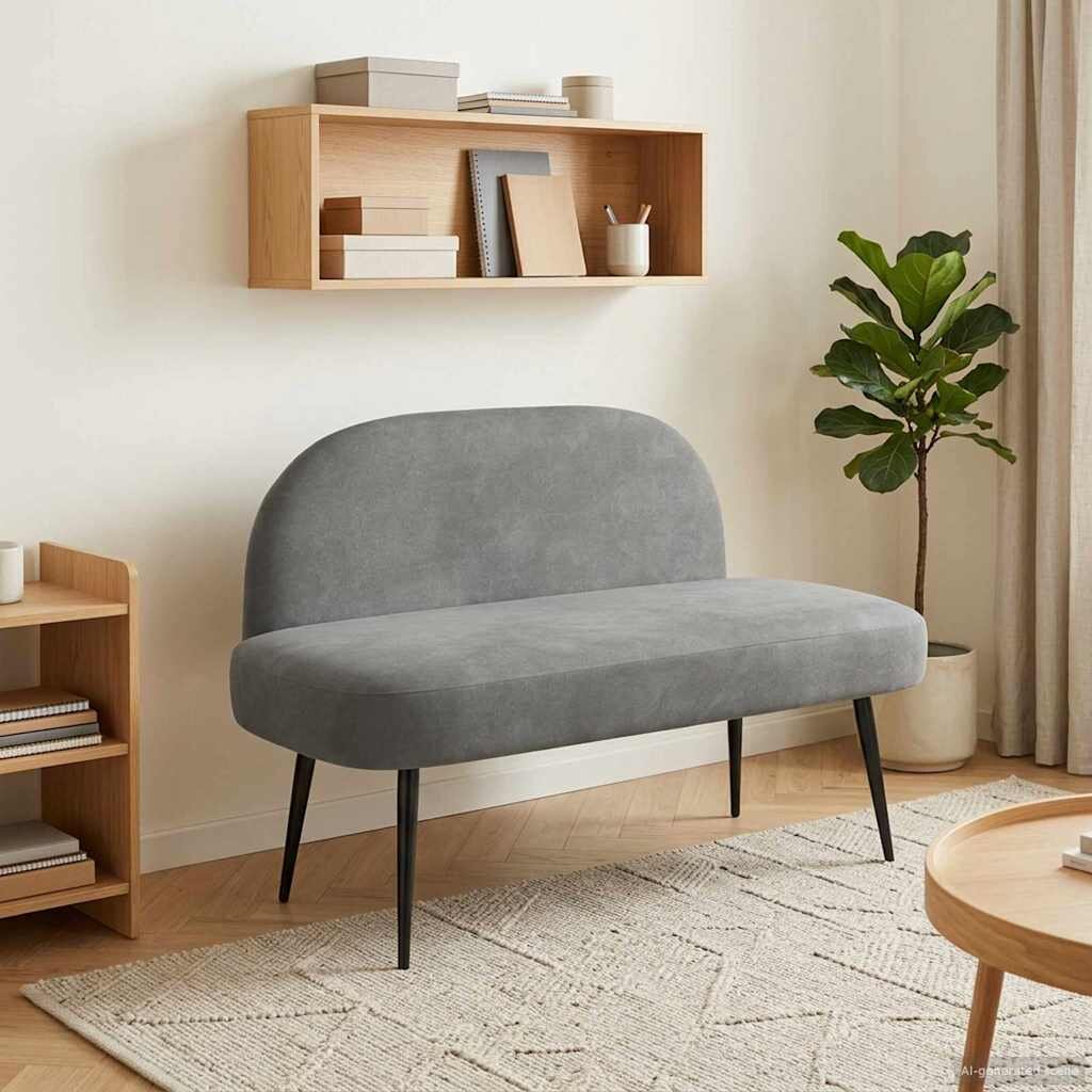 vidaXL Мек бенч с облегалка Тъмносиво 110 x 60 x 76 cm Кадифе