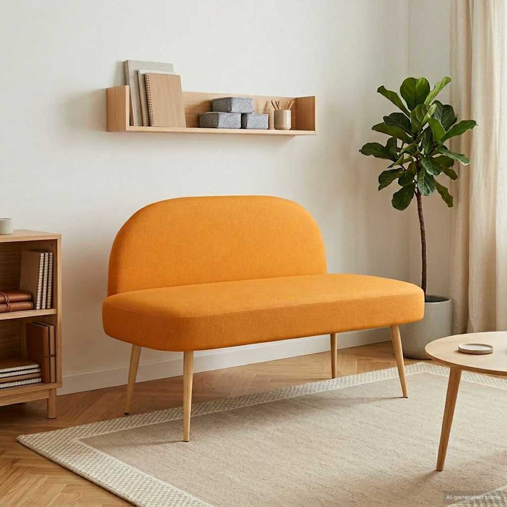 vidaXL Мек бенч с облегалка Тъмножълто 110 x 60 x 76 cm