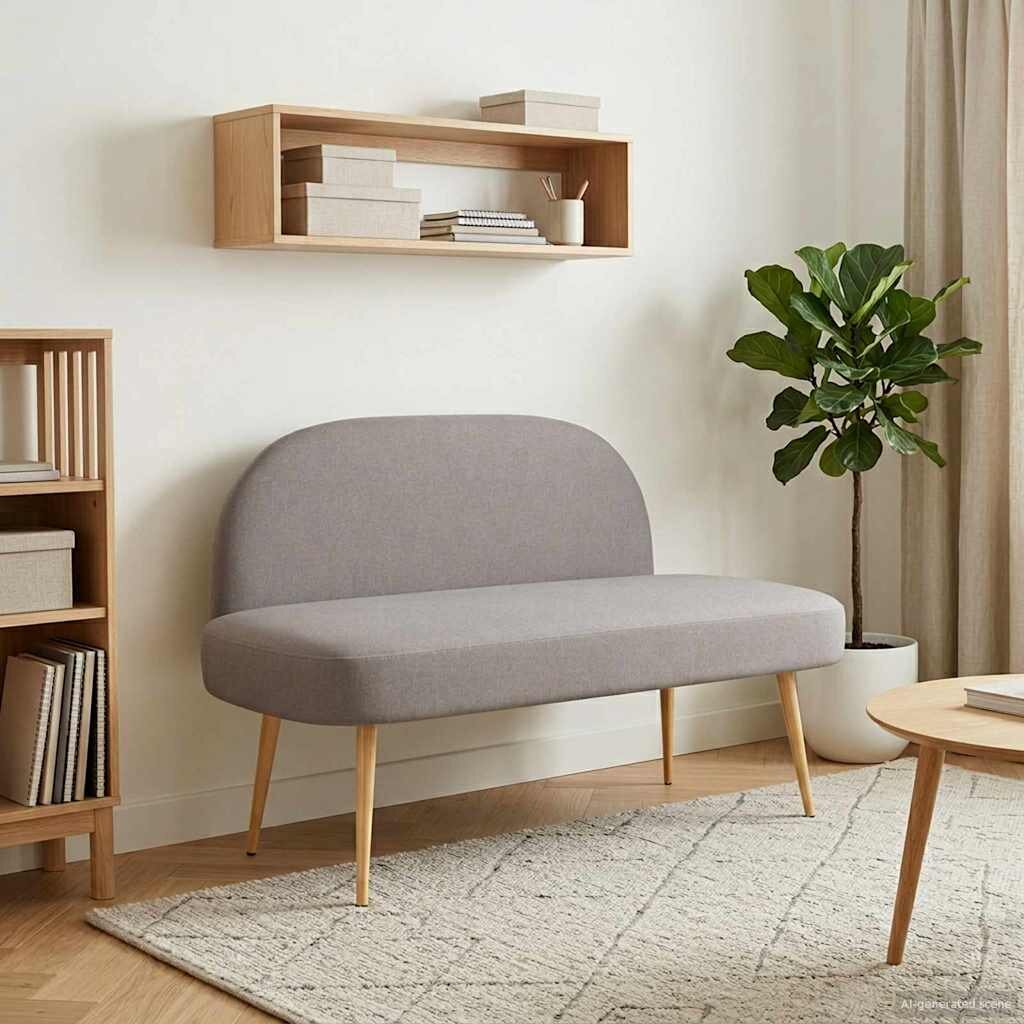 vidaXL Мек бенч с облегалка Таупе 110 x 60 x 76 cm