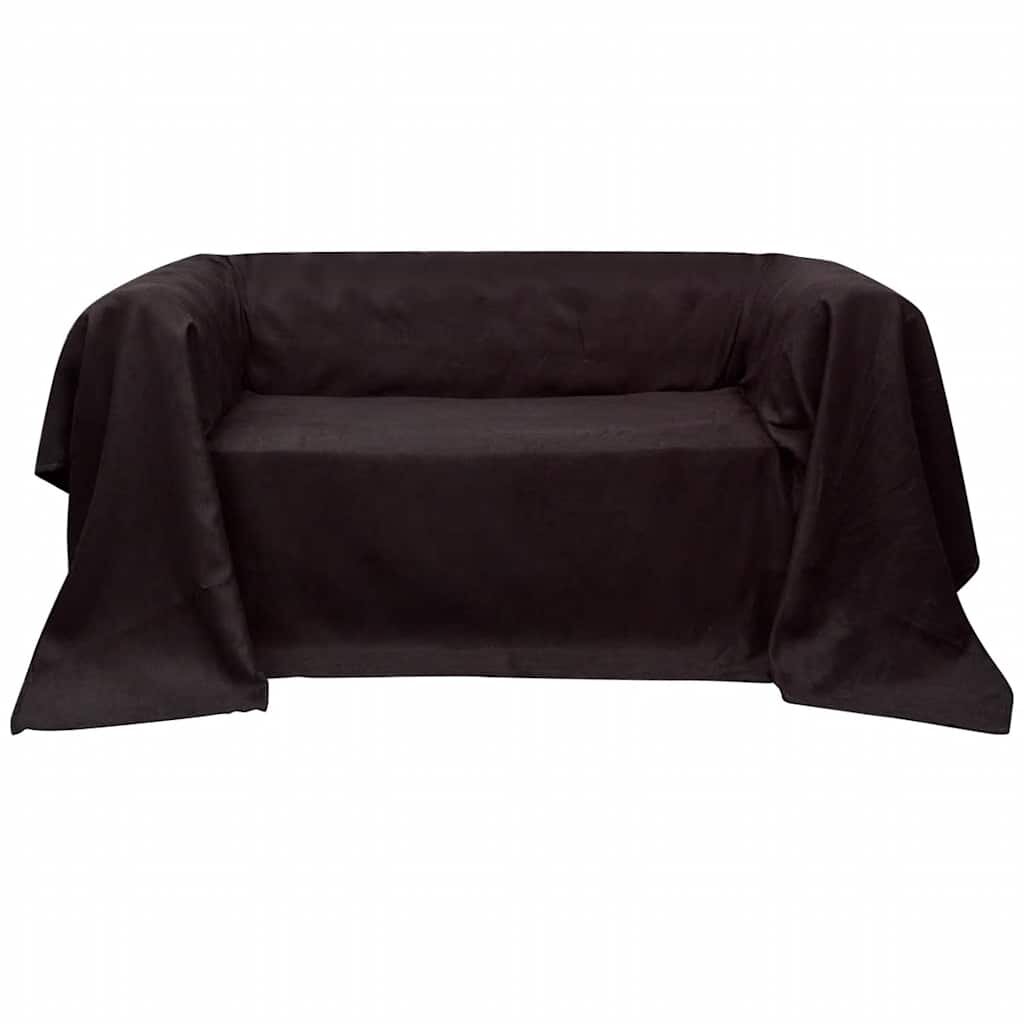 vidaXL Micro-suede Couch Slipcover Brown 210 x 280 cm