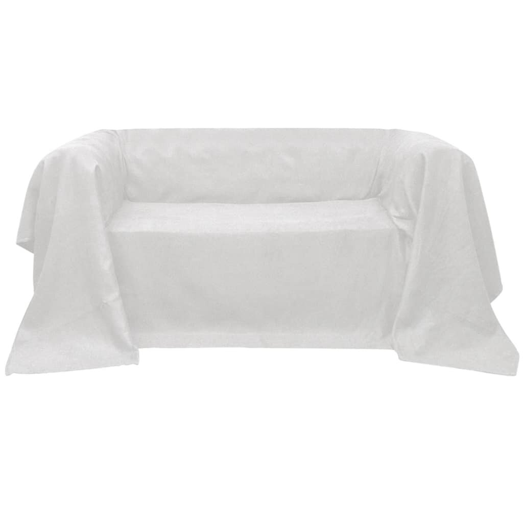 vidaXL Micro-suede Couch Slipcover Cream 210 x 280 cm