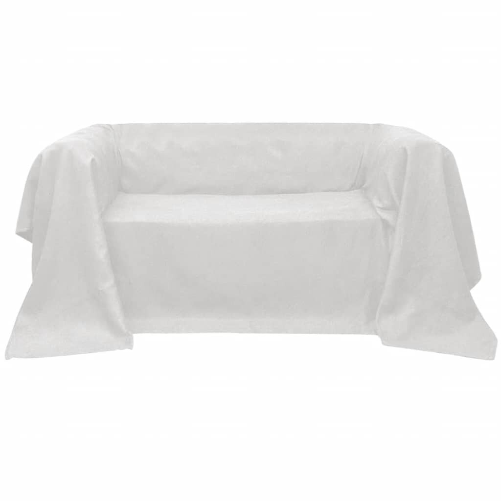 vidaXL Micro-suede Couch Slipcover Cream 270 x 350 cm
