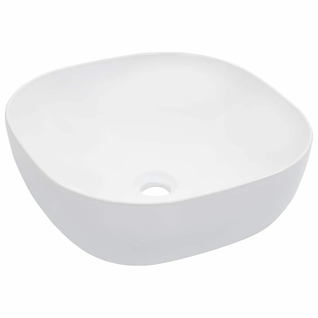 vidaXL Мивка 425x425x145 см керамична бяла