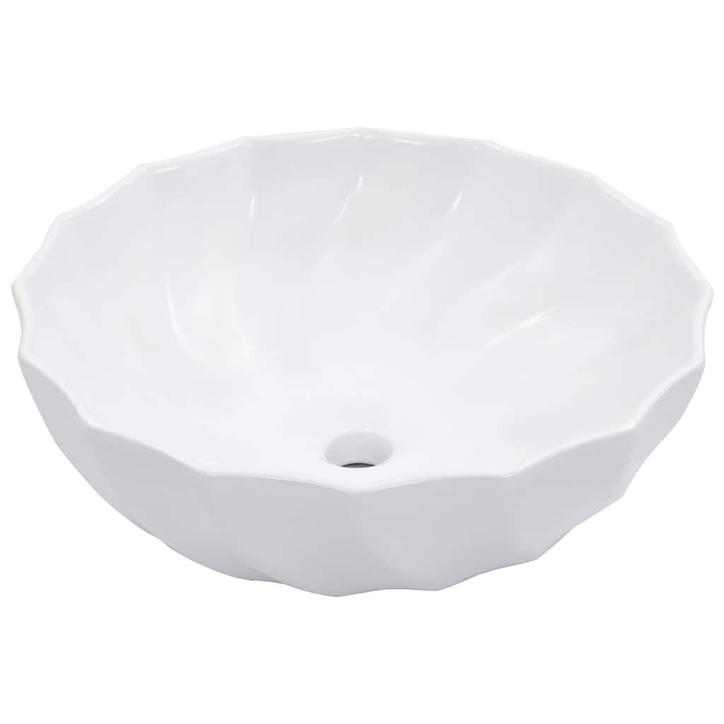 vidaXL Мивка 46 x 17 см керамична бяла