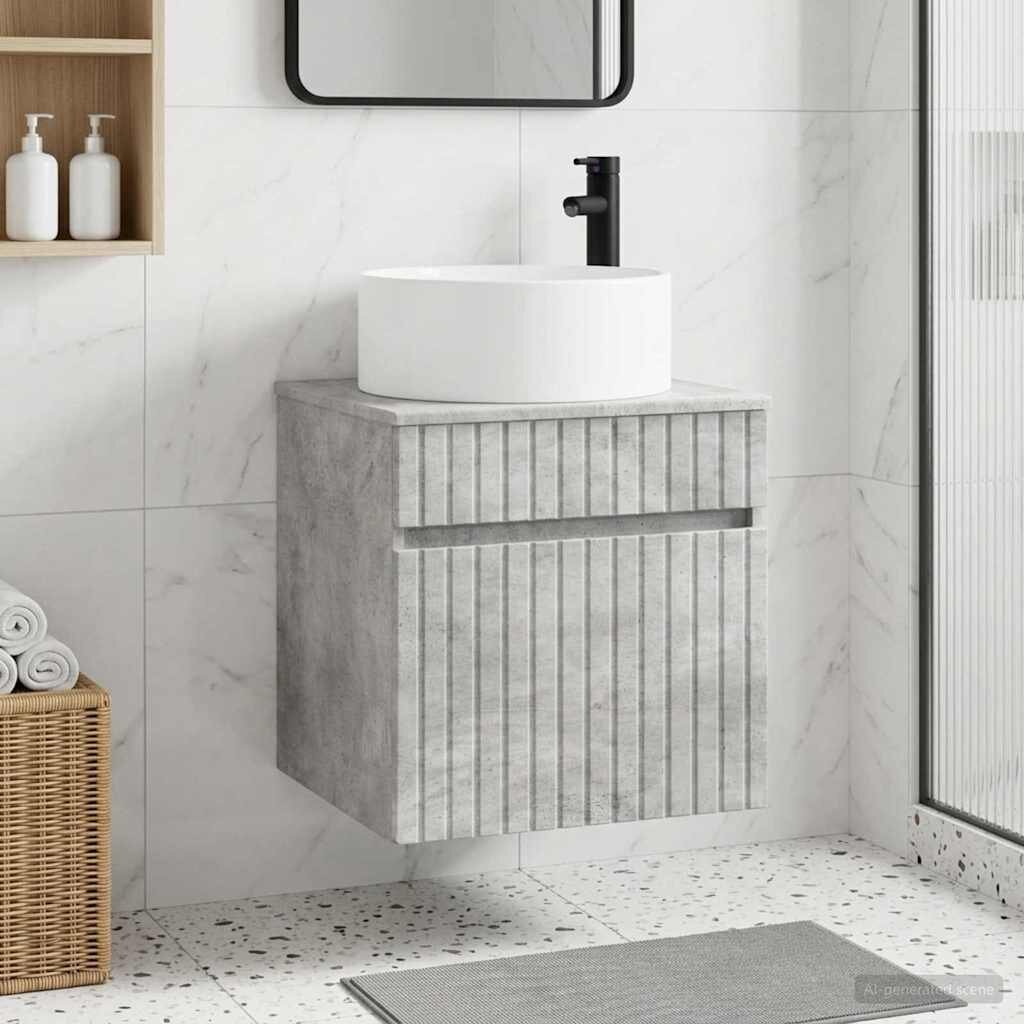 vidaXL Мивка за стена Бетонно сиво 49 x 445 x 655 см