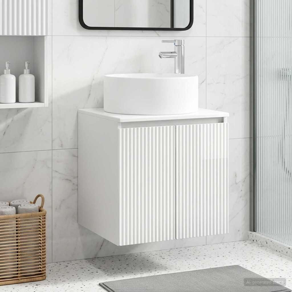 vidaXL Мивка за стена Бял гланц 495 x 445 x 655 см