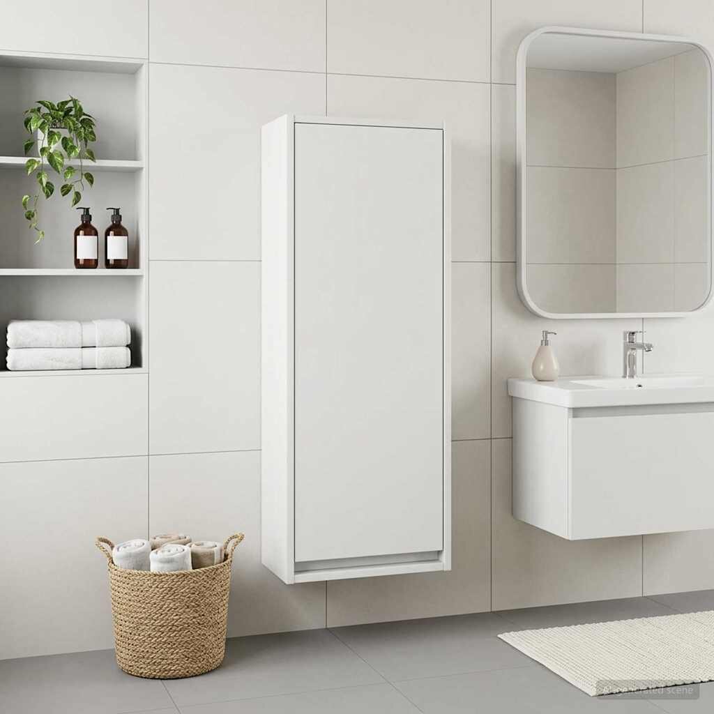 vidaXL Мивка за стена Бяло 35 x 20 x 81 см Инженерна дървесина