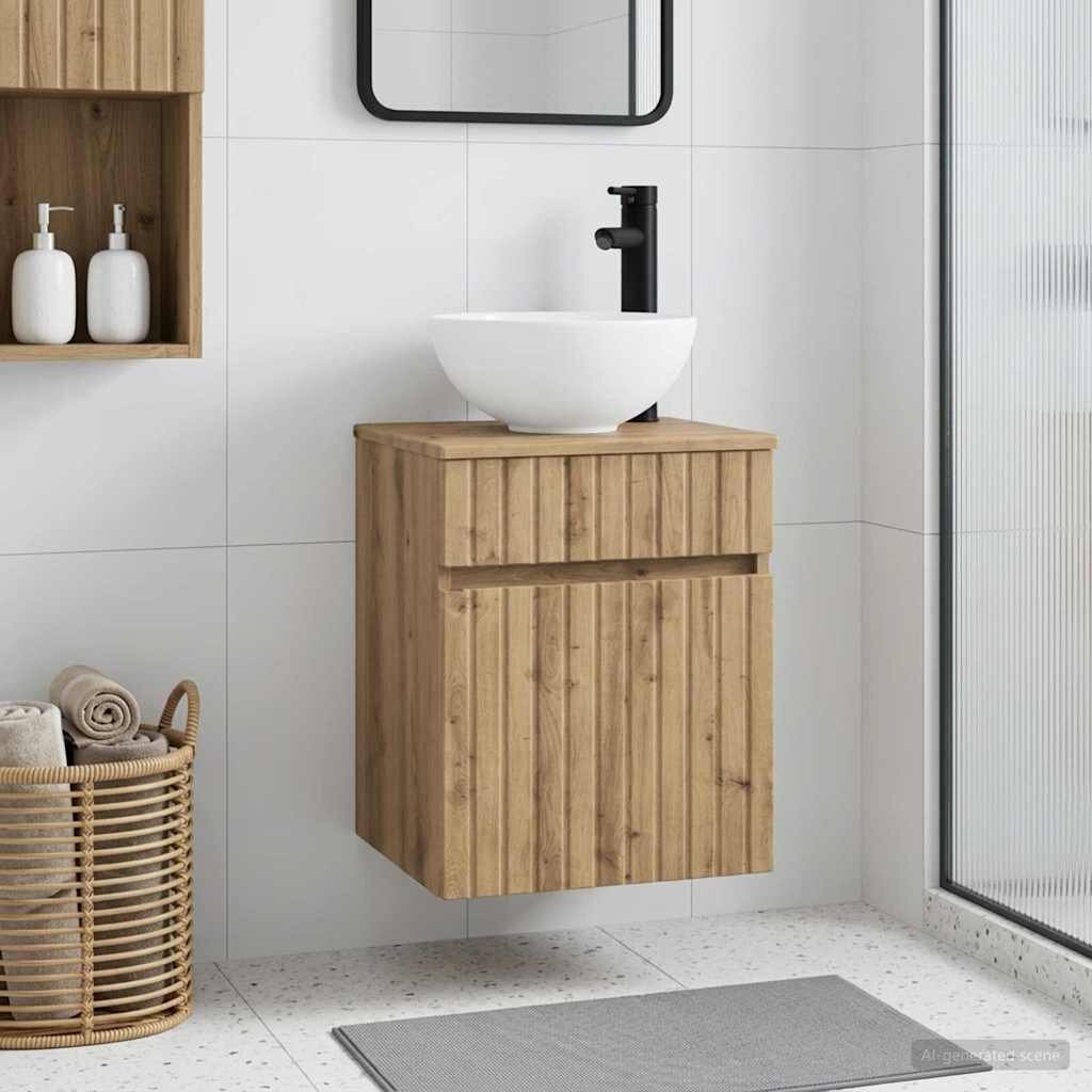 vidaXL Мивка за стена Дъб артизан 39 x 41 x 645 см
