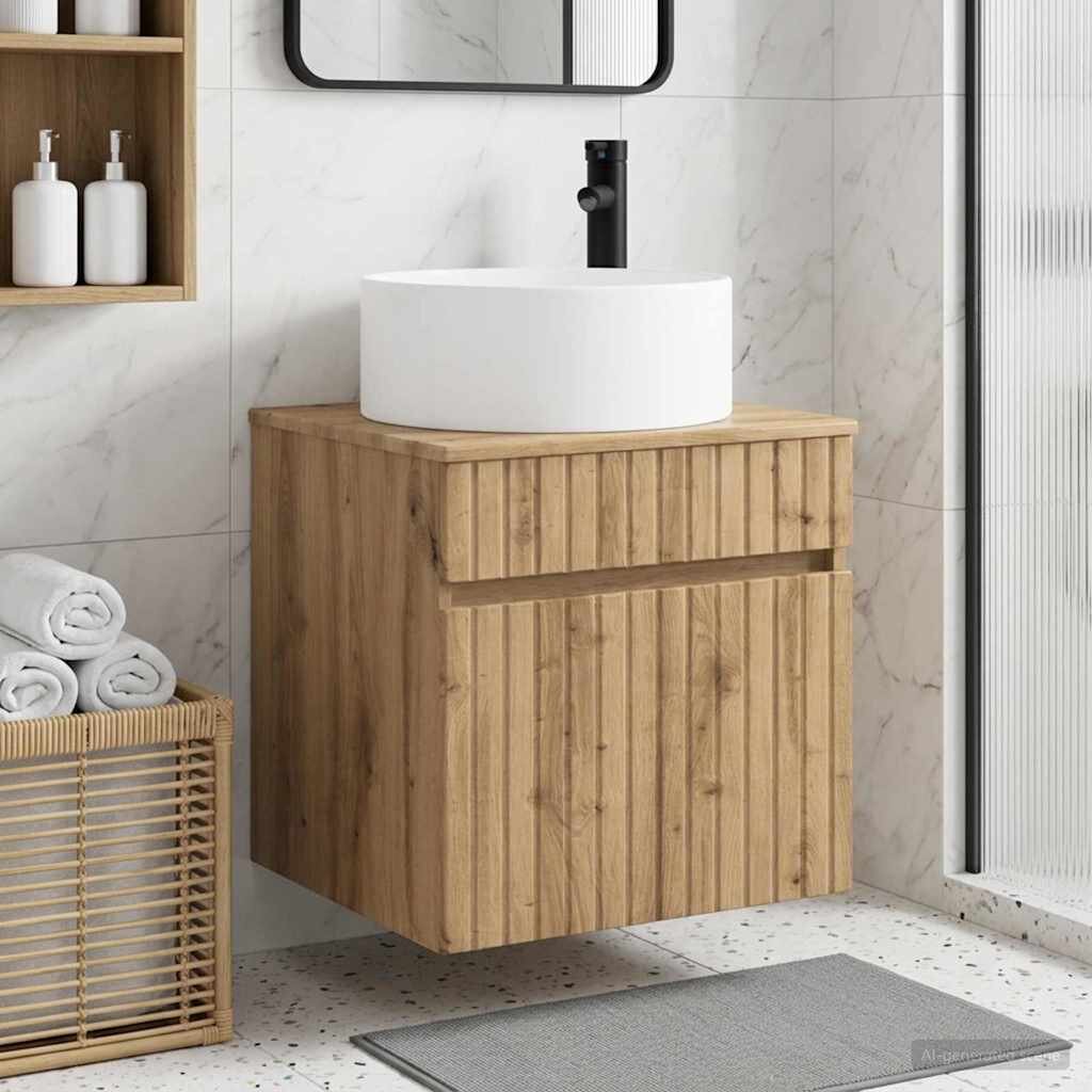 vidaXL Мивка за стена Дъб артизан 49 x 445 x 655 см