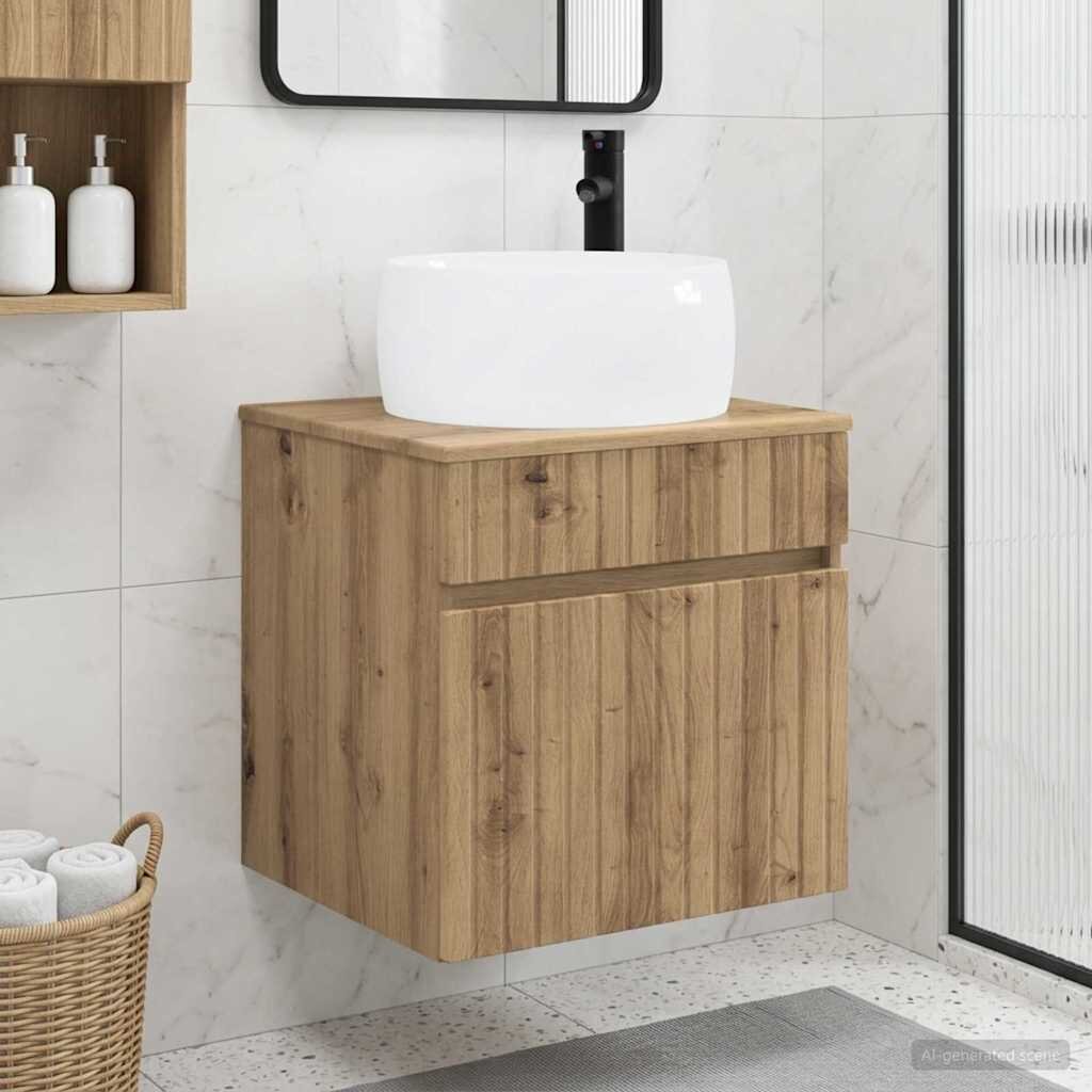 vidaXL Мивка за стена Дъб артизан 49 x 445 x 66 см