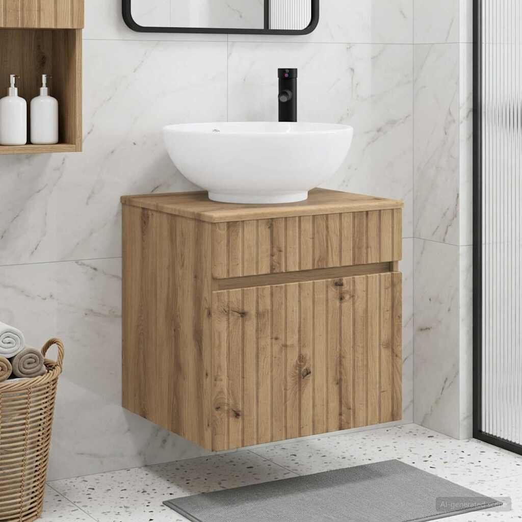 vidaXL Мивка за стена Дъб артизан 49 x 445 x 665 см