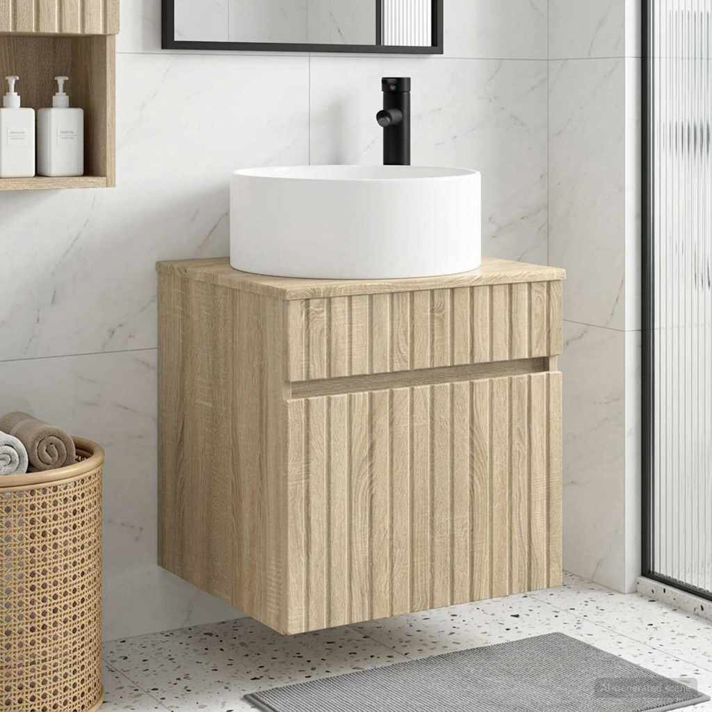 vidaXL Мивка за стена Дъб сонома 49 x 445 x 655 см