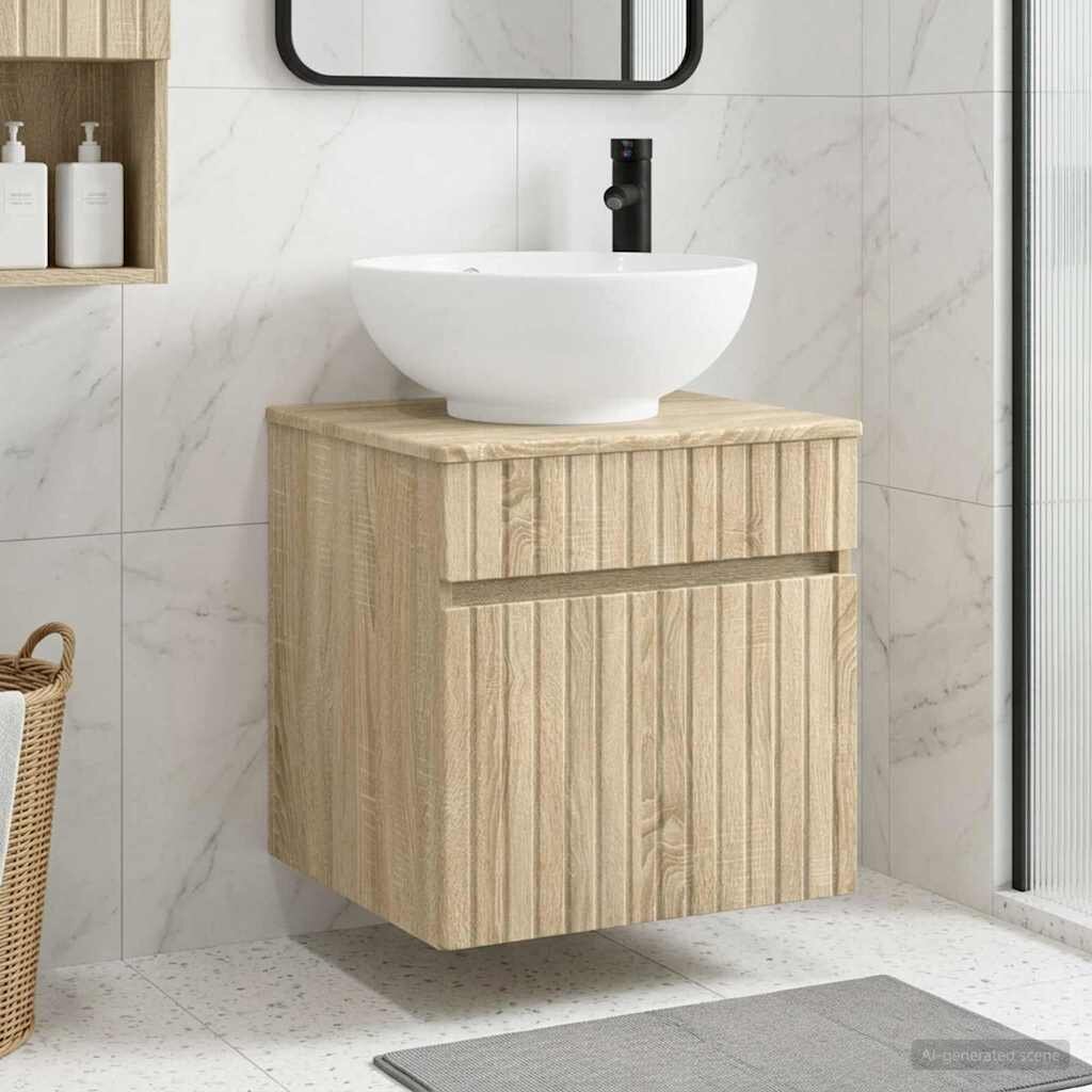 vidaXL Мивка за стена Дъб сонома 49 x 445 x 665 см