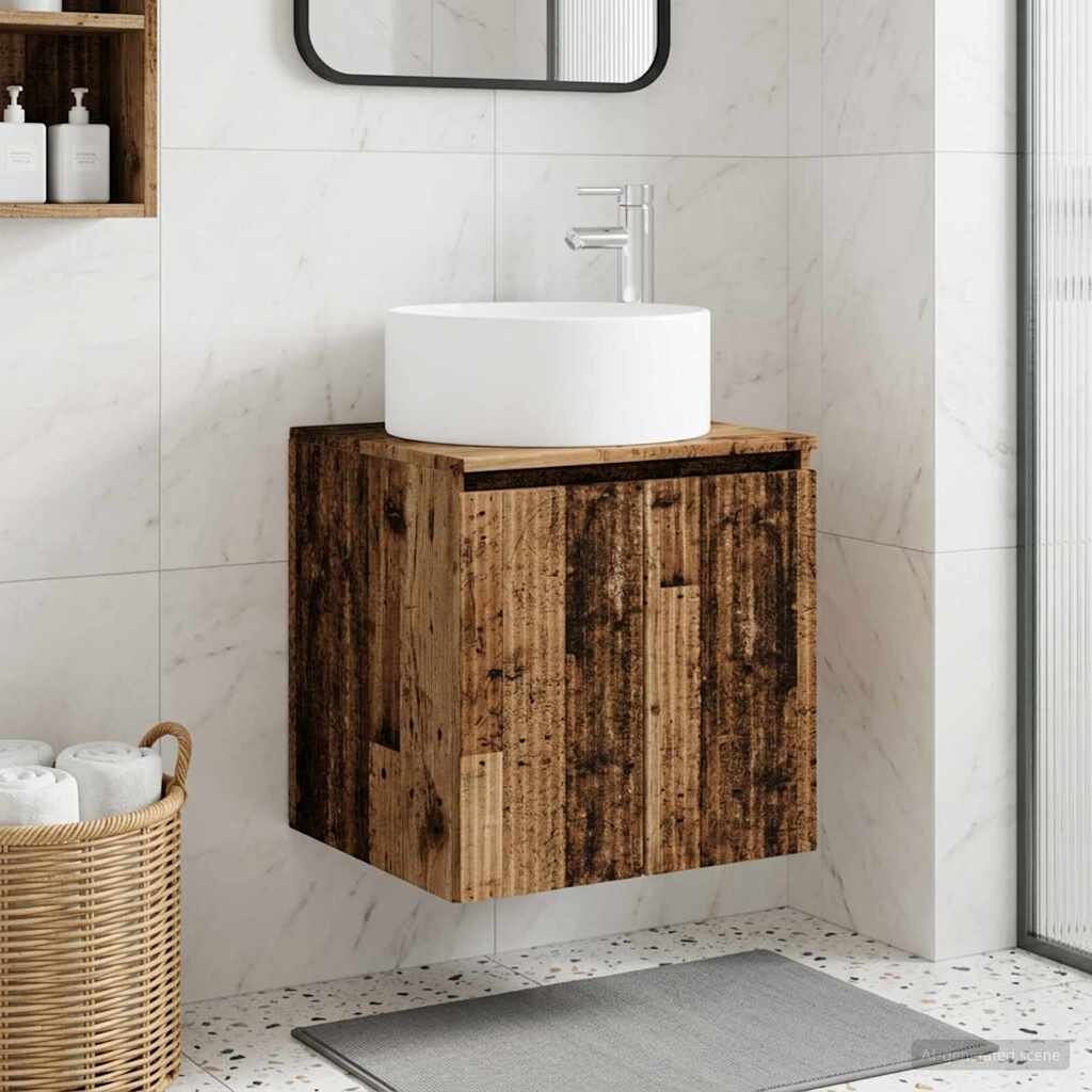vidaXL Мивка за стена Старо дърво 495 x 445 x 655 см
