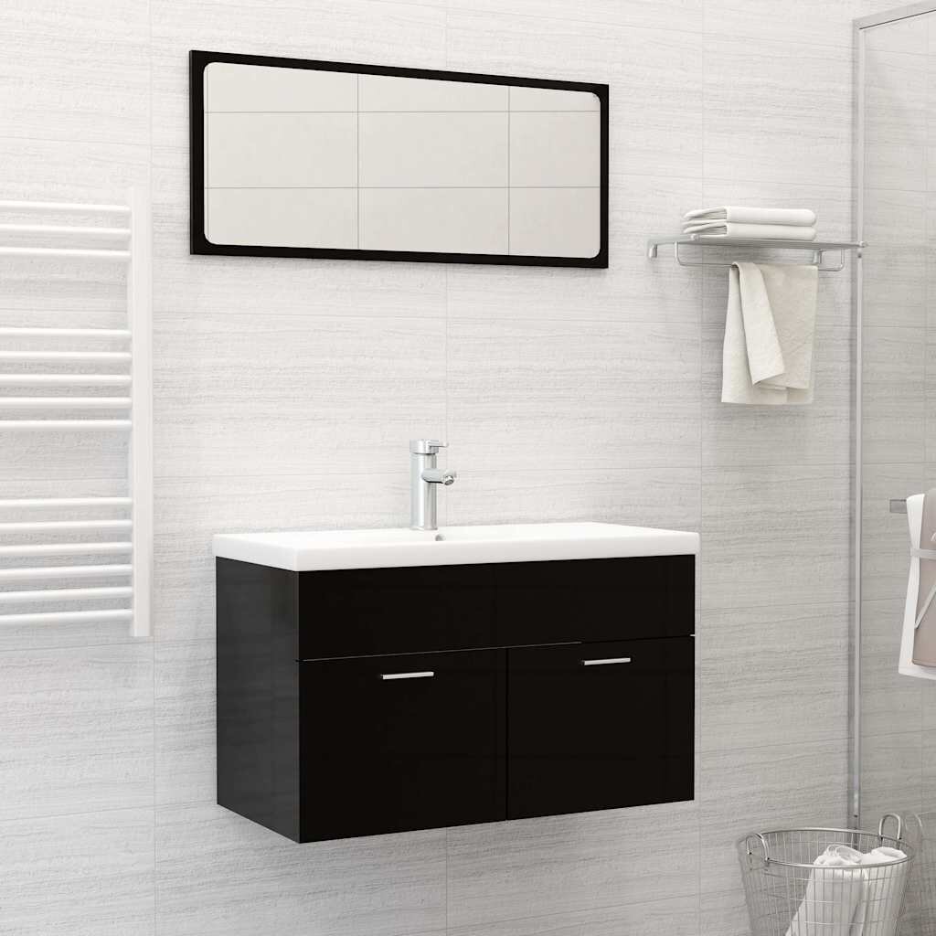 vidaXL Мивка за вграждане с кран 81x39x18 см керамична бяла