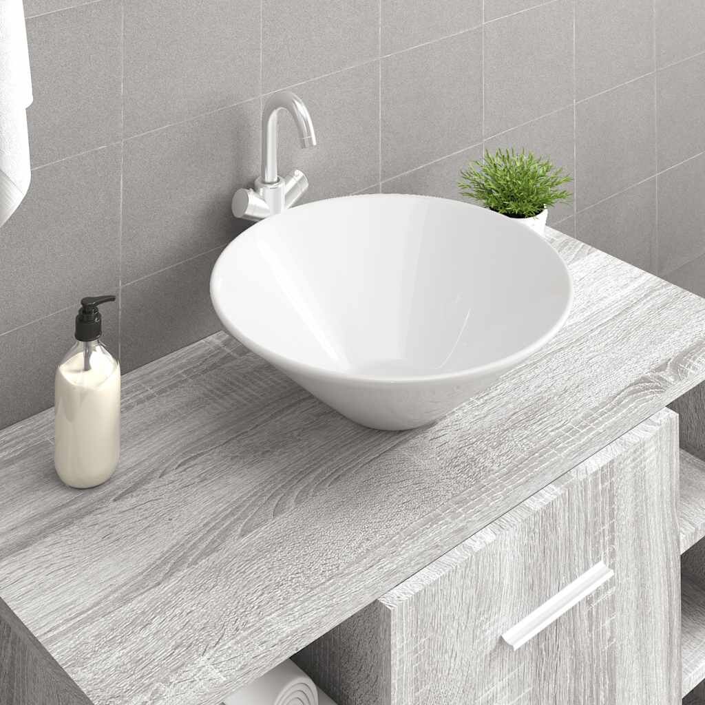 vidaXL Мивки 2 бр бели 42x42x14 см керамика