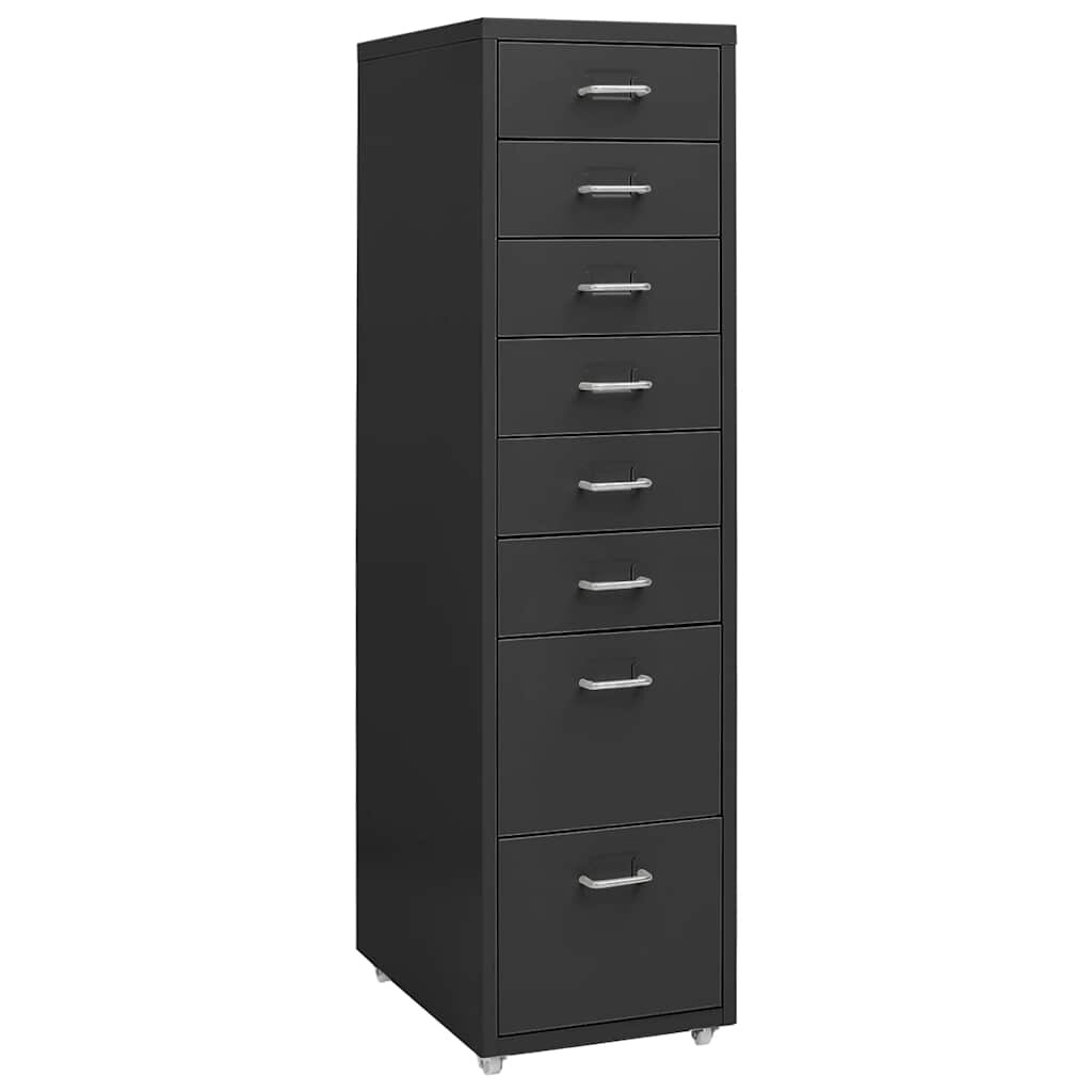 vidaXL Мобилен офис шкаф антрацит 28x41x109 см метал