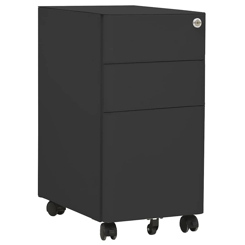 vidaXL Мобилен офис шкаф антрацит 30x45x59 см стомана