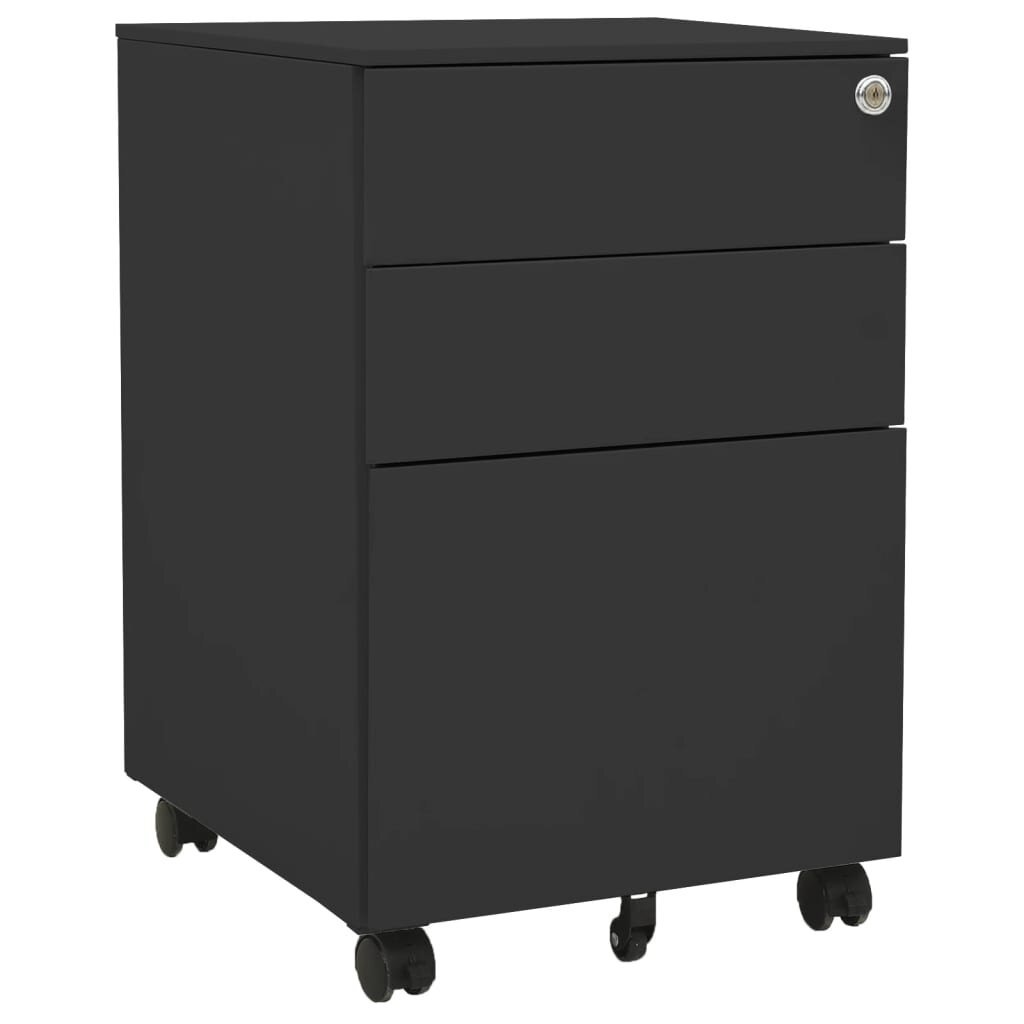 vidaXL Мобилен офис шкаф антрацит 39x45x60 см стомана