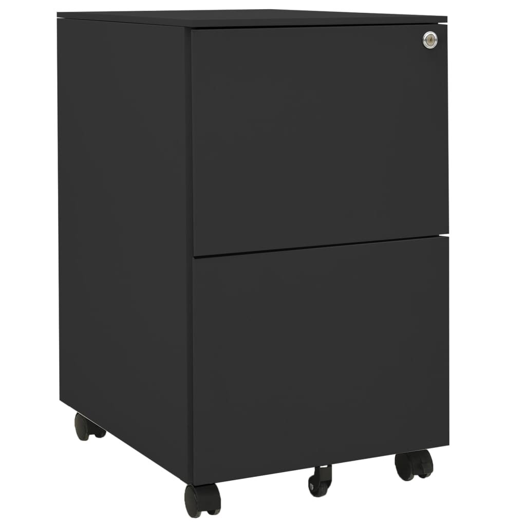 vidaXL Мобилен офис шкаф антрацит 39x45x67см стомана