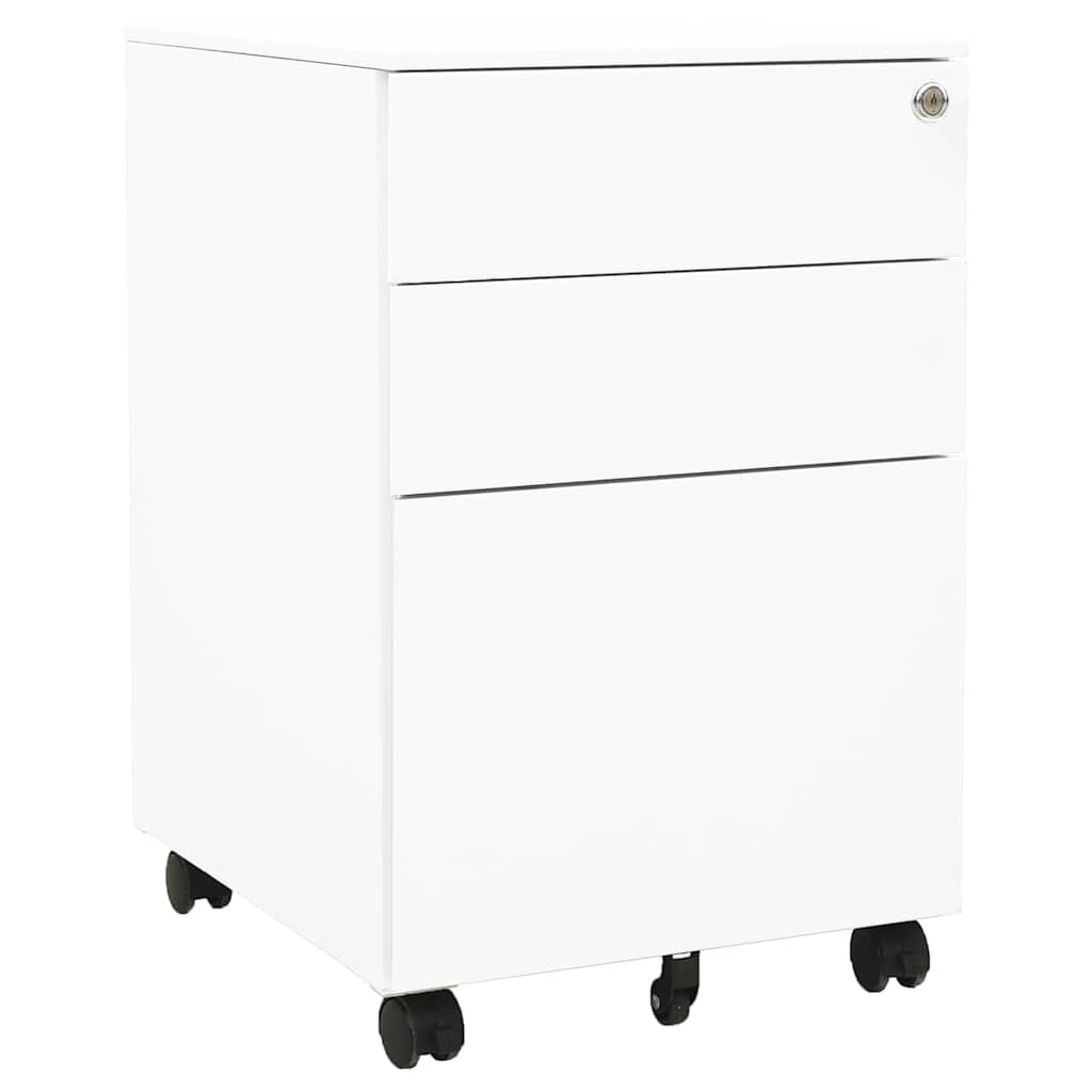 vidaXL Мобилен офис шкаф бял 39x45x60 см стомана