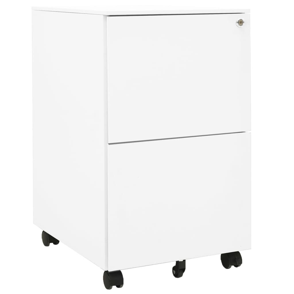 vidaXL Мобилен офис шкаф бял 39x45x67см стомана