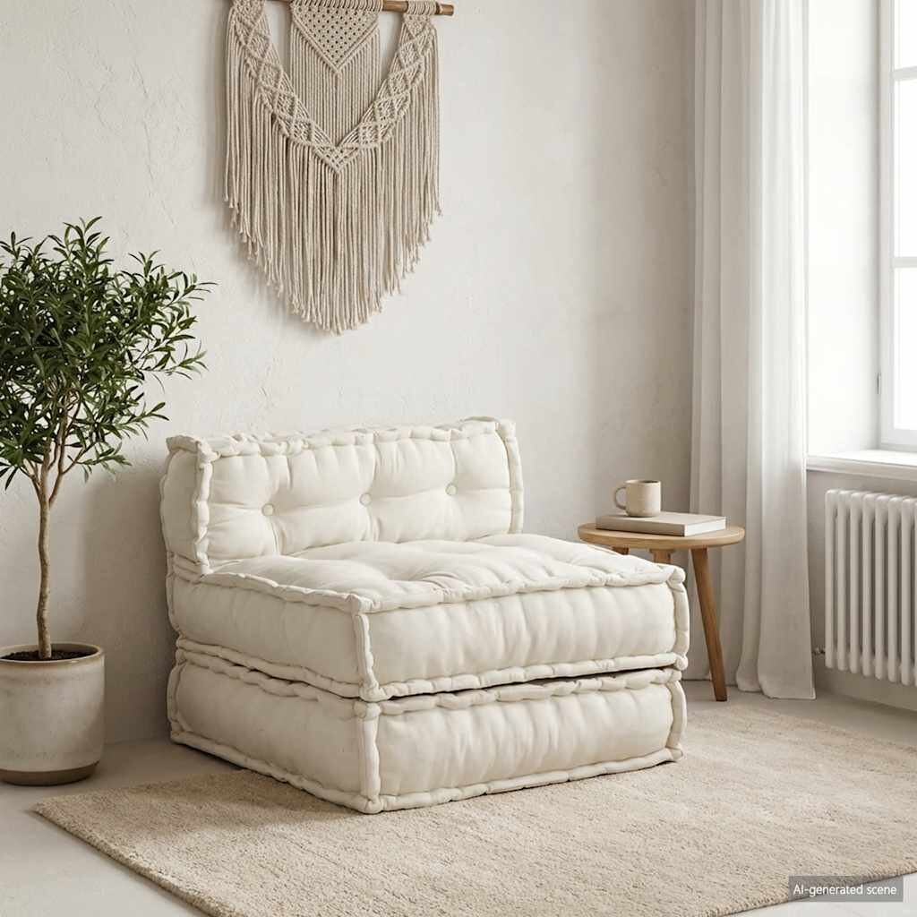 vidaXL Модулен диван крем 70x70x54 плат