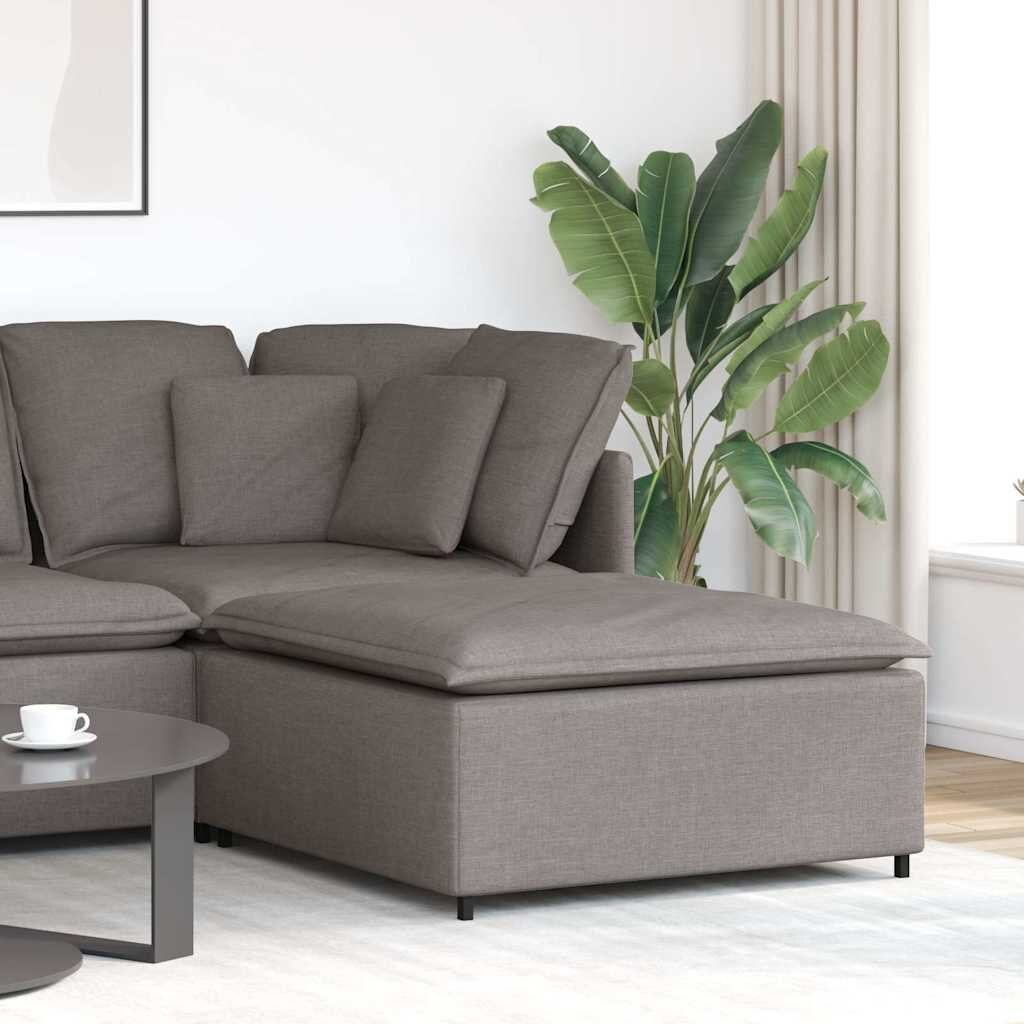 vidaXL Модулен диван с табуретка бежов 100x100x48 см