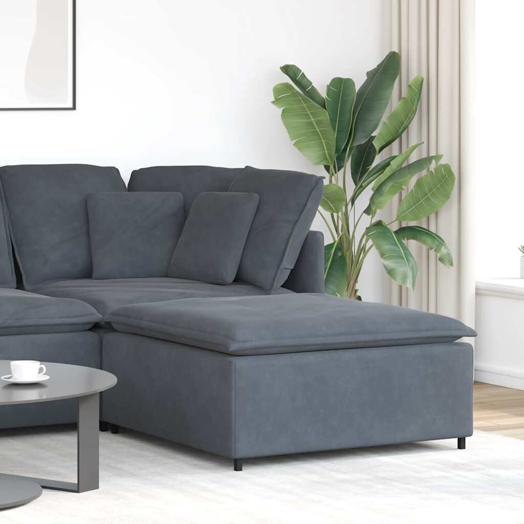 vidaXL Модулен диван с табуретка тъмносив 100x100x48 см