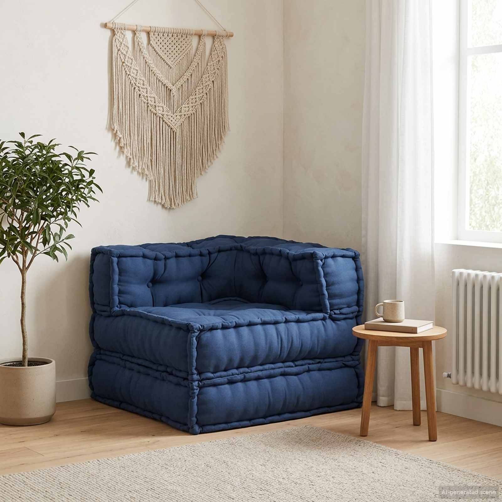 vidaXL Модулен диван Текстил Индийски 70 x 70 x 56 см