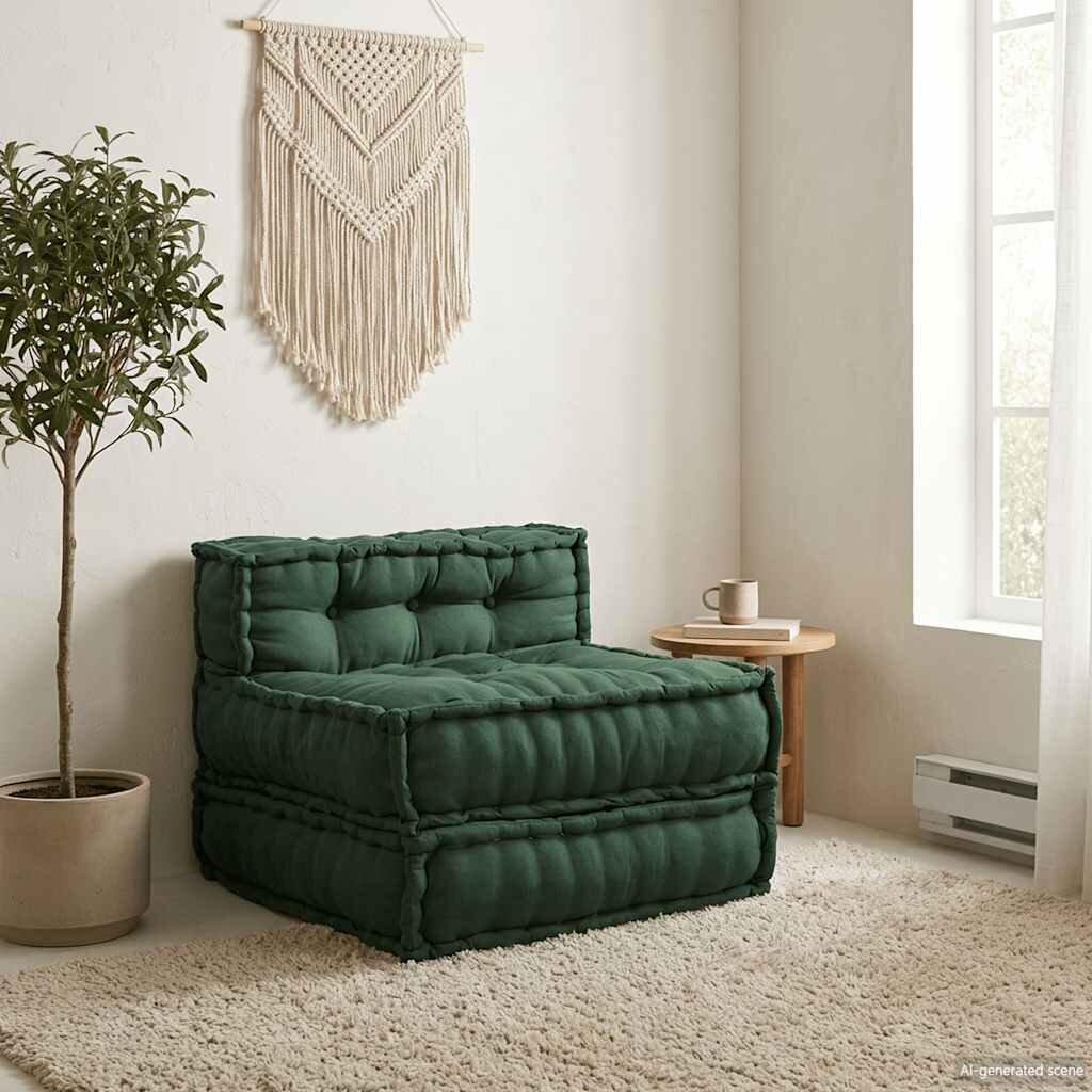 vidaXL Модулен диван зелен 70x70x54 плат