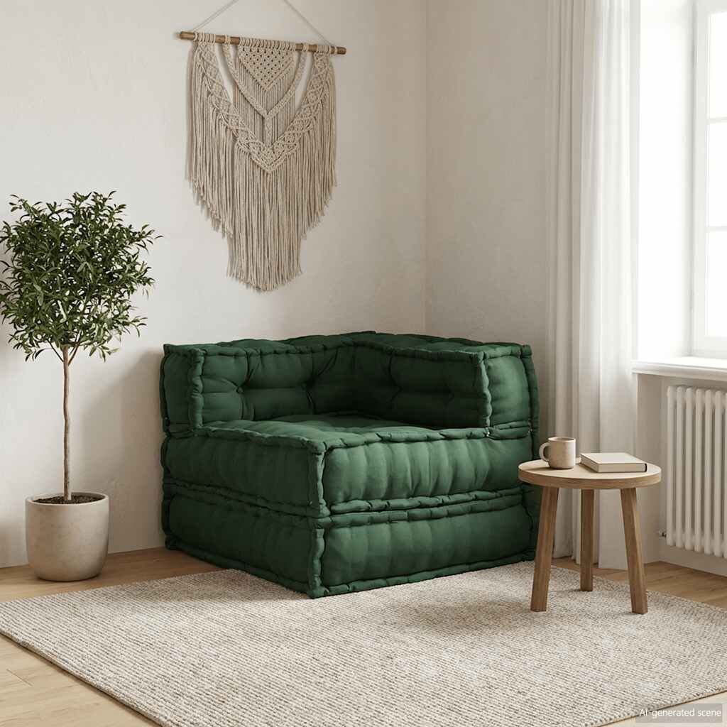 vidaXL Модулен диван зелен 70x70x54 плат