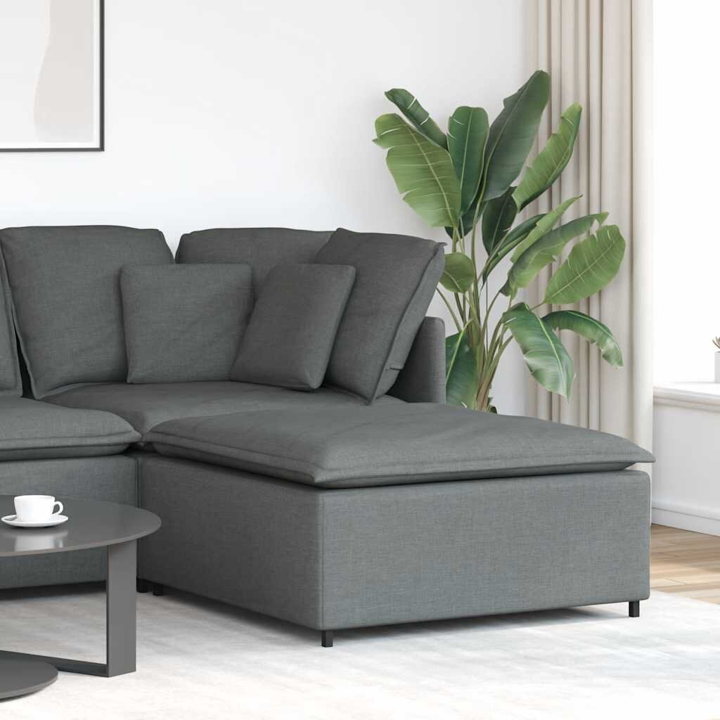 vidaXL Модулна табуретка за диван тъмносива 100x100x48 см